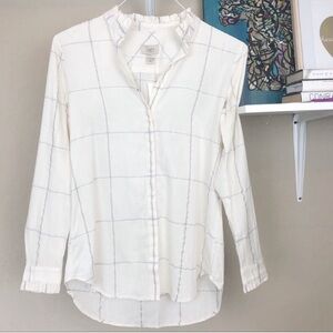 J. Crew, Loft cream button down shirt size M